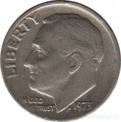 Монета. США. 10 центов 1973 год.