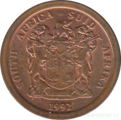Монета. Южно-Африканская республика (ЮАР). 5 центов 1992 год.