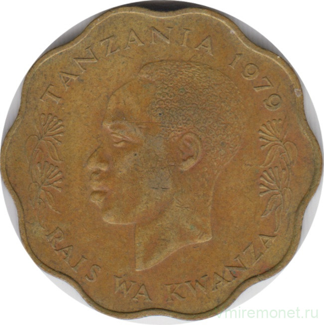 Монета. Танзания. 10 центов 1979 год.