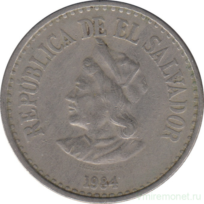 Монета. Сальвадор. 1 колон 1984 год.