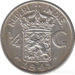 Монета. Нидерландская Ост-Индия. 1/4 гульдена 1941 год (P).