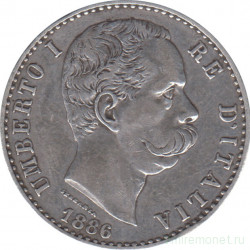 Монета. Италия. 2 лиры 1886 год.