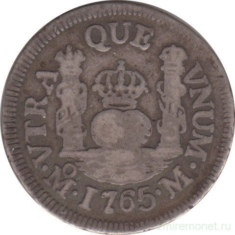 Монета. Мексика. Испанская колония (1747 - 1822). 1 реал 1765 год.
