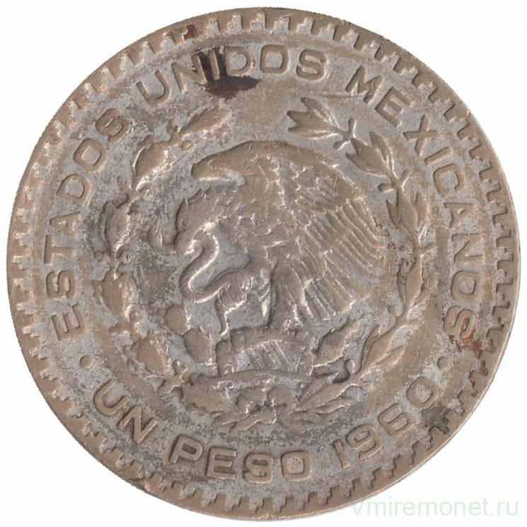 Монета. Мексика. 1 песо 1960 год. 