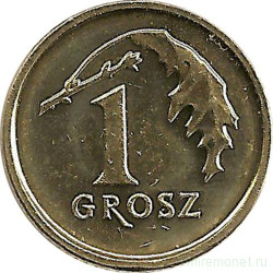 Монета. Польша. 1 грош 2014 год.