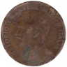Монета. Италия. 2 чентезимо 1910 год.