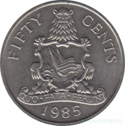 Монета. Бермудские острова. 50 центов 1985 год.