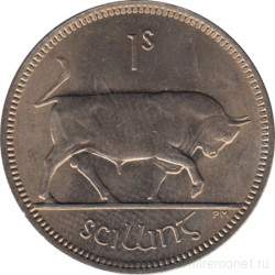 Монета. Ирландия. 1 шиллинг 1968 год.