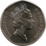Монета. Великобритания. 50 пенсов 1986 год. ав.