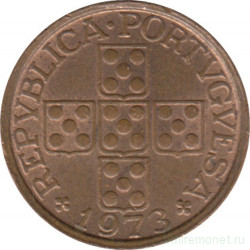 Монета. Португалия. 20 сентаво 1973 год.