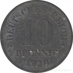 Монета. Германия (Германская империя 1871-1922). 10 пфеннигов 1920 год. Немагнитная.