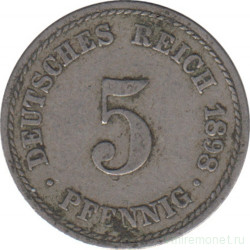 Монета. Германия (Германская империя 1871-1922). 5 пфеннигов 1898 год. (A).