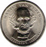 Монета. США. 1 доллар 2008 год. Мартин Ван Бюрен президент США № 8.