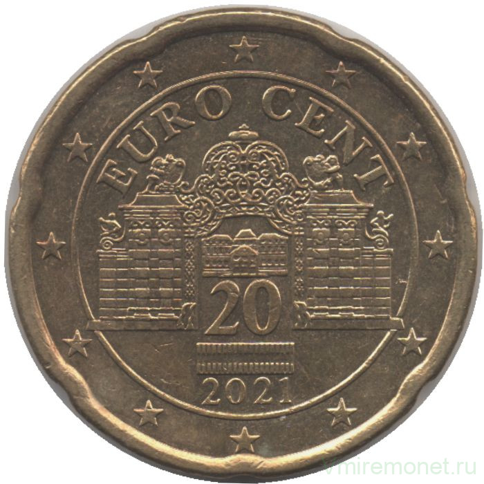 Монета. Австрия. 20 центов 2021 год.