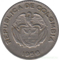 Монета. Колумбия. 10 сентаво 1956 год.