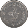 Монета. Гонконг. 1 доллар 1988 год. ав.