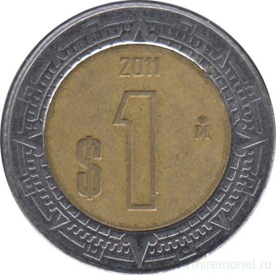 Монета. Мексика. 1 песо 2011 год.