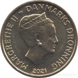 Монета. Дания. 20 крон 2021 год.