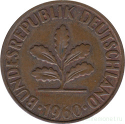 Монета. ФРГ. 2 пфеннига 1960 год. Монетный двор - Мюнхен (D).