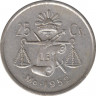 Монета. Мексика. 25 сентаво 1952 год. ав.