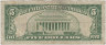 Банкнота. США. 5 долларов 1963 год. Красная печать. Тип 383. рев.