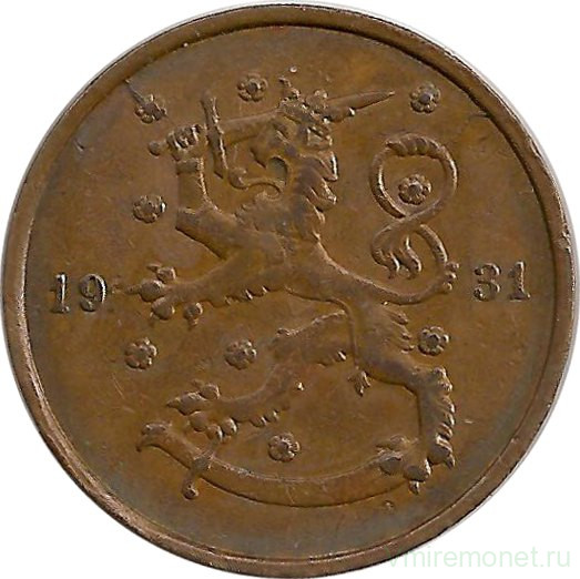 Монета. Финляндия. 10 пенни 1931 год.      