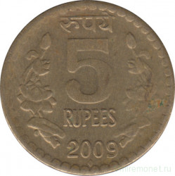 Монета. Индия. 5 рупий 2009 год.