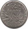 Монета. Франция. 0,5 франка 1969 год. ав.