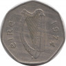 Монета. Ирландия. 50 пенсов 1974 год. ав.