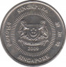 Монета. Сингапур. 10 центов 2009 год. ав.