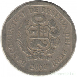 Монета. Перу. 1 соль 2002 год.