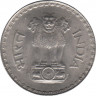 Монета. Индия. 1 рупия 1982 год. Гурт - рубчатый с желобом. рев.