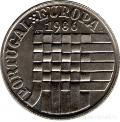 Монета. Португалия. 25 эскудо 1986 год. Вступление в зону свободной торговли Европы.