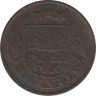 Монета. Латвия. 2 сантима 1926 год. рев.