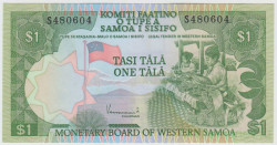 Банкнота. Самоа. 1 тала 1980 год.
