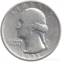 Монета. США. 25 центов 1935 год.