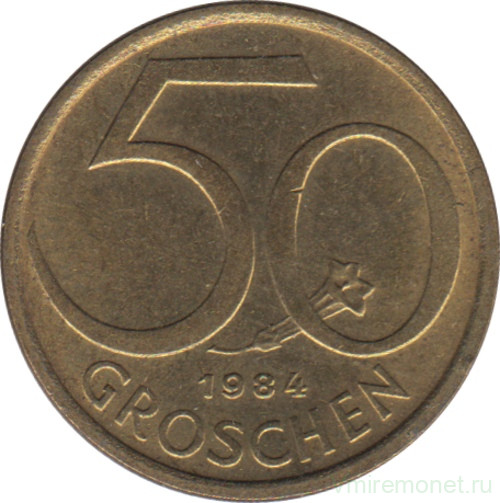 Монета. Австрия. 50 грошей 1984 год.