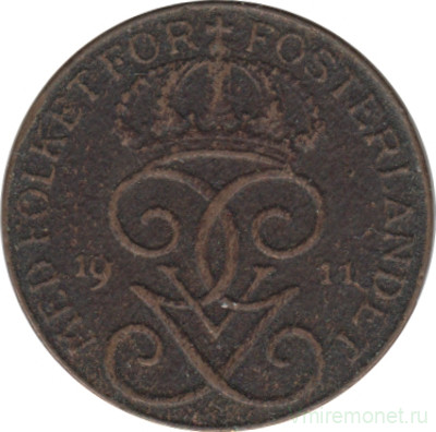 Монета. Швеция. 1 эре 1911 год.