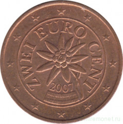 Монета. Австрия. 2 цента 2007 год.