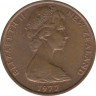 Монета. Новая Зеландия. 2 цента 1977 год. ав.