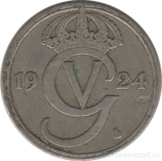Монета. Швеция. 50 эре 1924 год.
