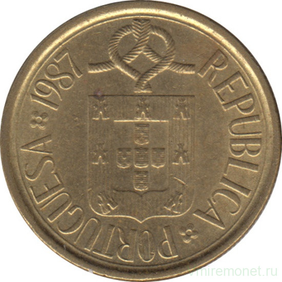 Монета. Португалия. 5 эскудо 1987 год.