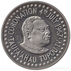 Монета. Тонга. 1 паанга 1967. Коронация Тауфа’ахау Тупоу IV. С дополнительной отметкой 1918-1968.