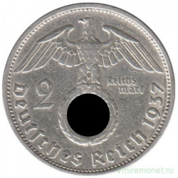 Монета. Германия. Третий Рейх. 2 рейхсмарки 1937 год. Монетный двор - Гамбург (J).