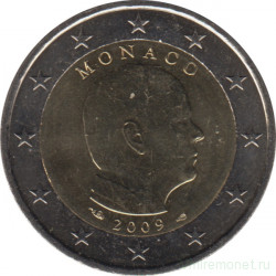Монета. Монако. 2 евро 2009 год.