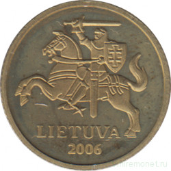 Монета. Литва. 10 центов 2006 год. (пруф)