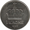 Монета. Норвегия. 1 крона 1996 год. ав.
