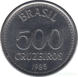 Монета. Бразилия. 500 крузейро 1985 год.