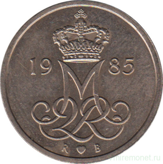 Монета. Дания. 10 эре 1985 год.