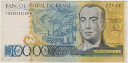 Банкнота. Бразилия. 100000 крузейро 1985 год. Тип 205.